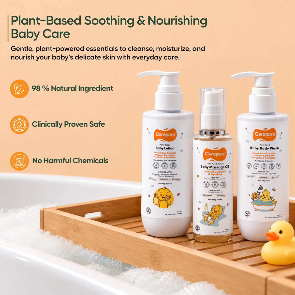 Healthy Glowing Skin Combo  Baby Bodywash + Baby Lotion + Baby Massage Oil