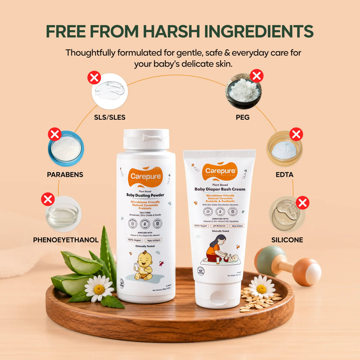 Soothing Combo Baby Dusting Powder + Diaper Rash Cream
