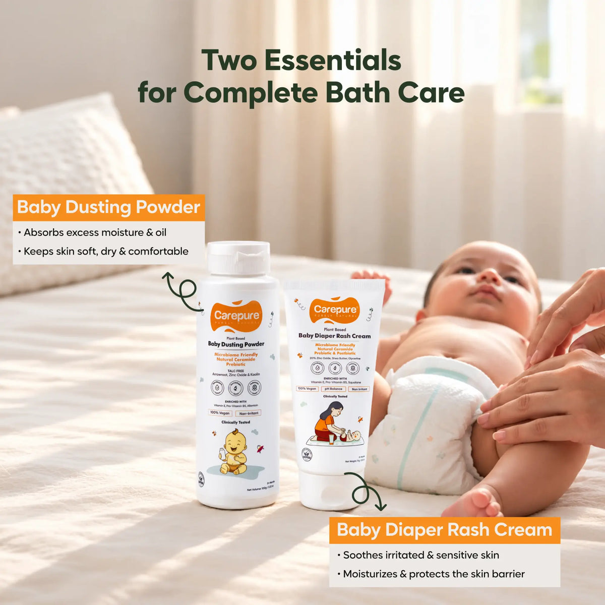 Soothing Combo Baby Dusting Powder + Diaper Rash Cream