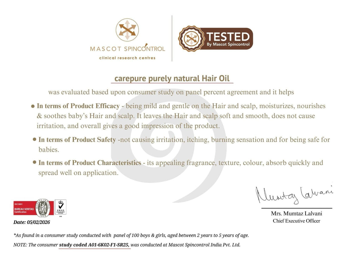 Pure Cold-Pressed Baby Hair Oil With Ceramide & Squalane
