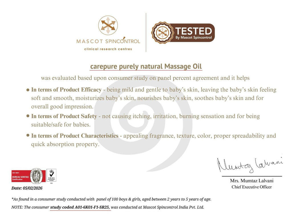 Pure Cold-Pressed Baby Massage Oil With Ceramide & Squalane