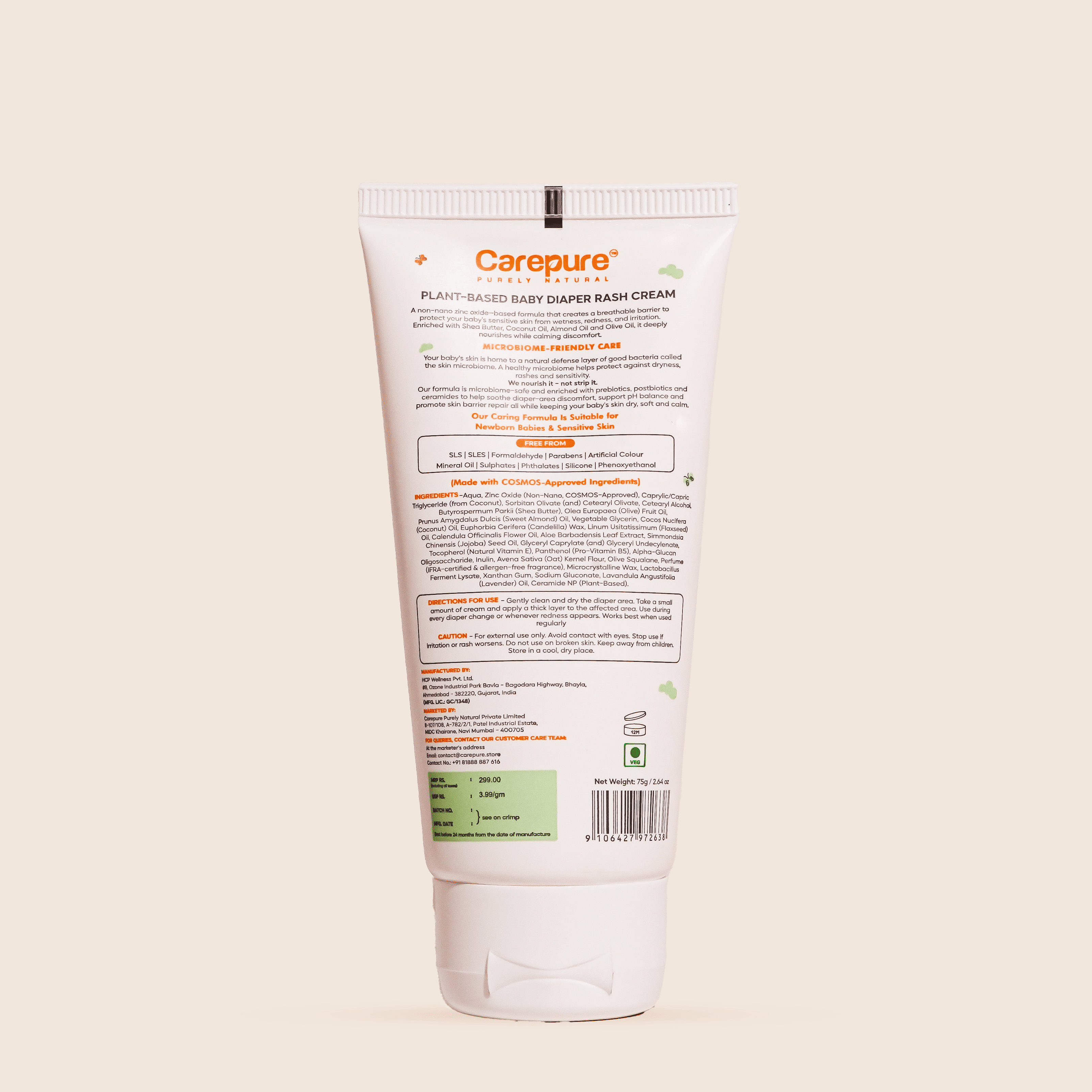 Carepure Baby Diaper Rash Cream (75 g)